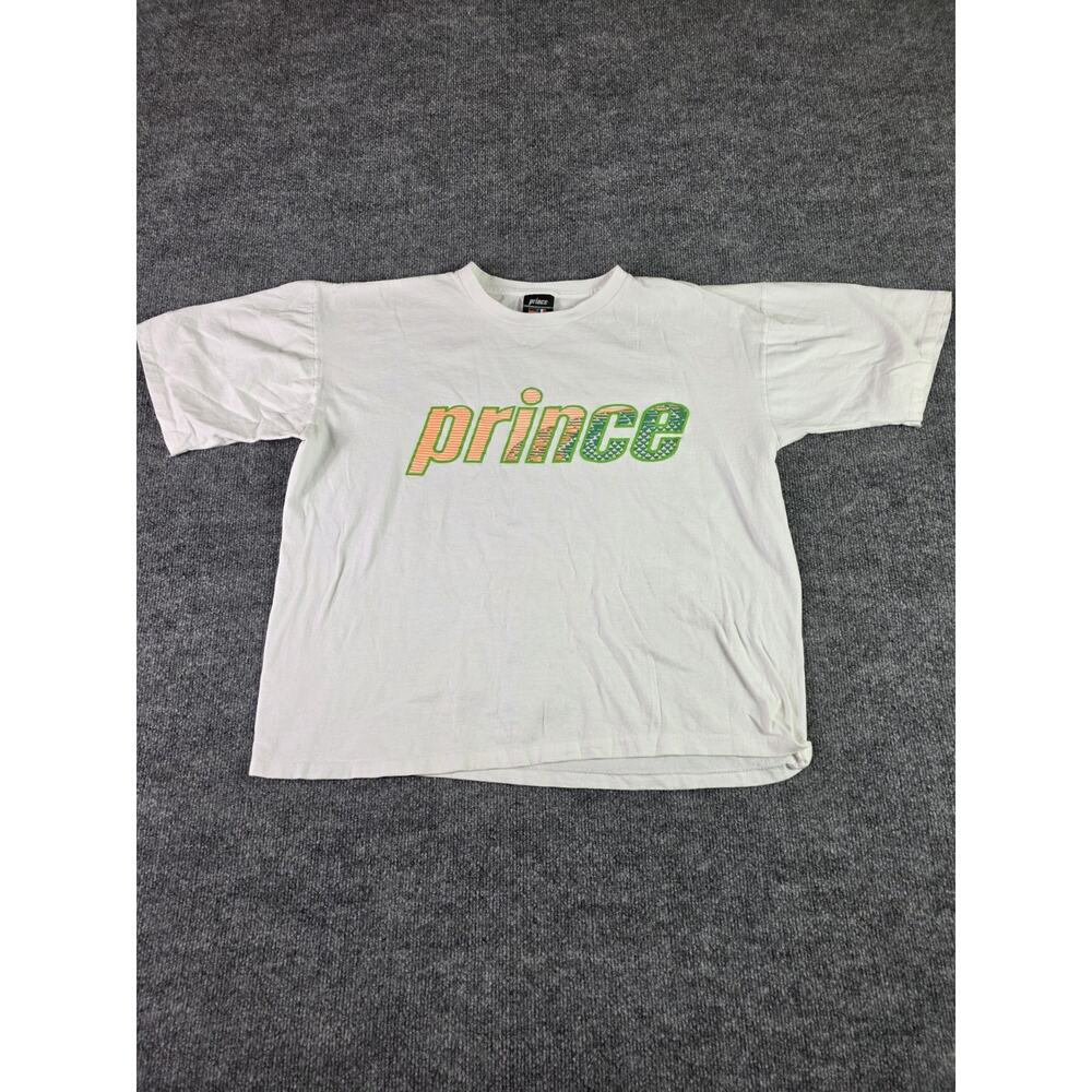 Vintage Prince XL Tennis Shirt Size Extra Large Graphic Retro Tee USA Made 90s